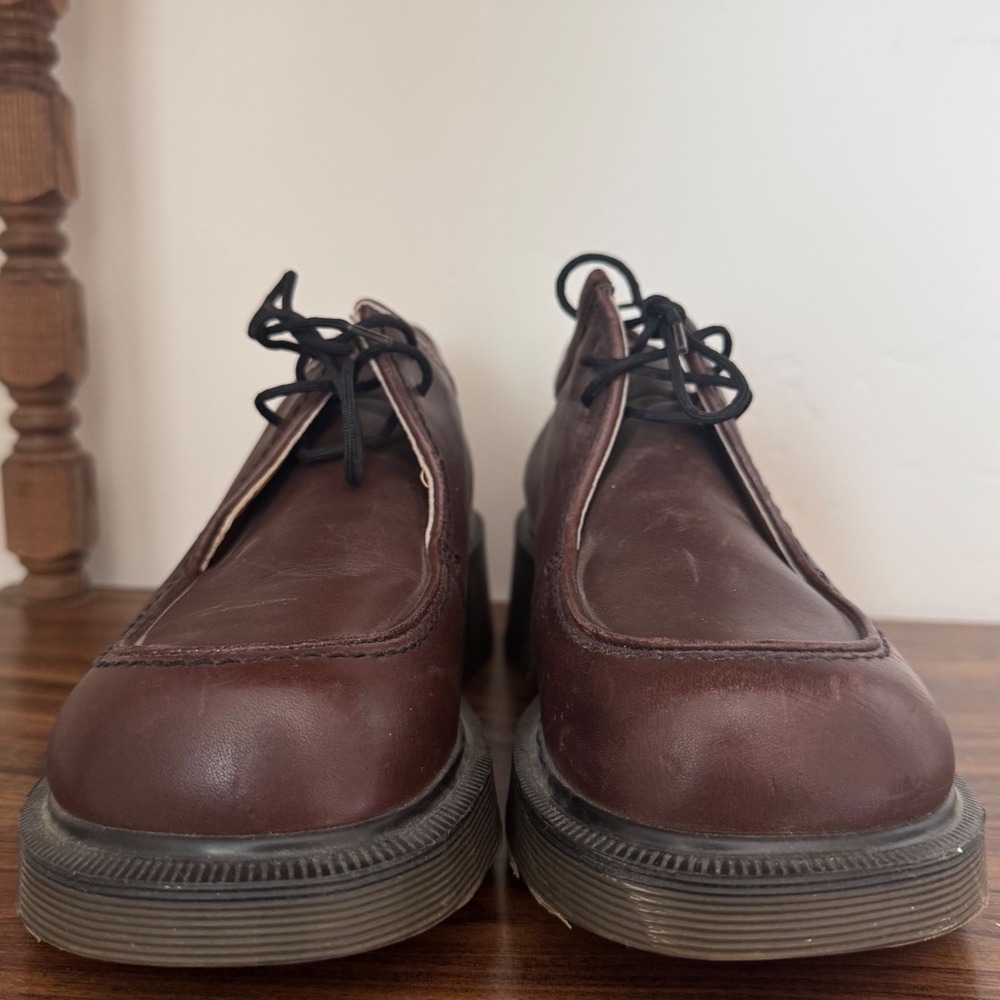 Vintage Dr. Martens UK sz4 Chunky Brown Lace Up Platform Loafer Made In England - Picture 4 of 14